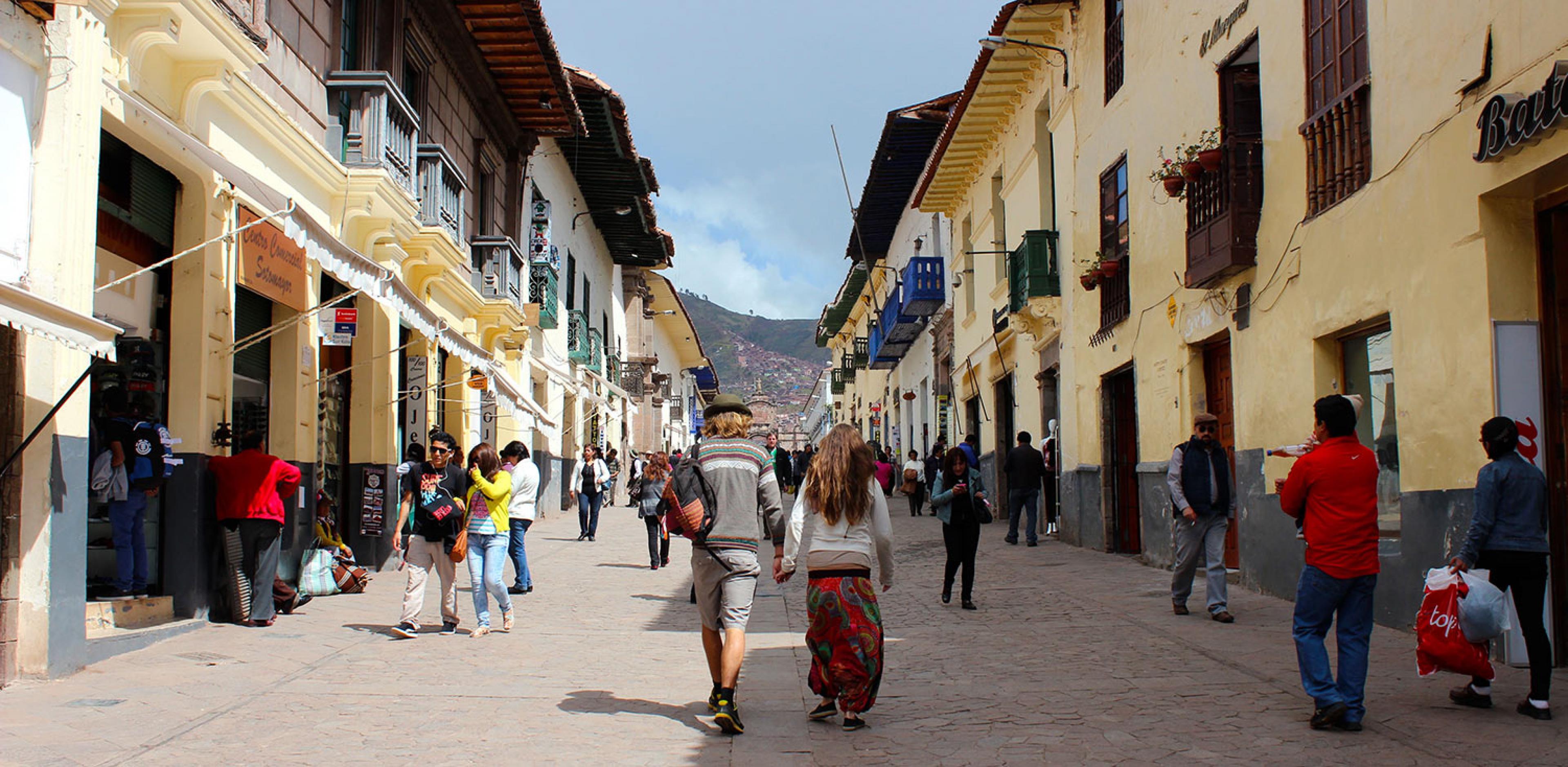 street in colonial center of cusco